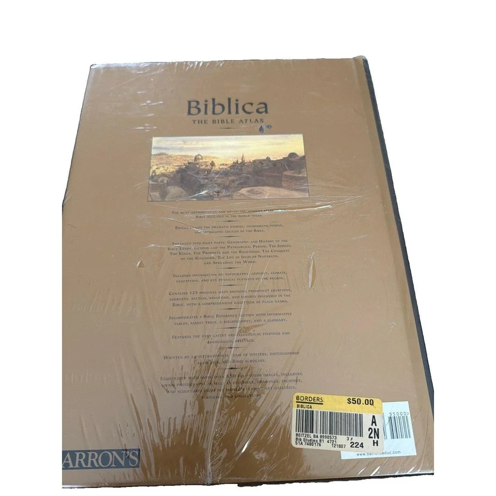 NEW SEALED Biblica: The Bible Atlas Hardcover English Nonfiction Bible Atlas